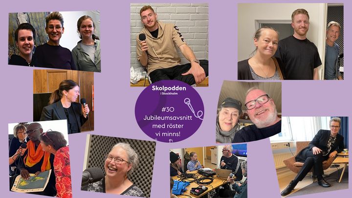 Jubileumsavsnitt. Skolpodden i Stockholm finns där poddar finns och görs av utbildningsförvaltningen.