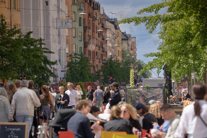 Hornsgatan med många människor