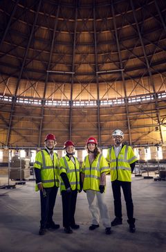 Emilia Bjuggren (S), borgarråd i Stockholms stad, Satu Andersson, vd för Gasometer och Miramis Sverige och vd Fredrik Lindgren, vd Kungliga Operan, Staffan Lorentz, projektchef Norra Djurgårdsstaden, Stockholms stad