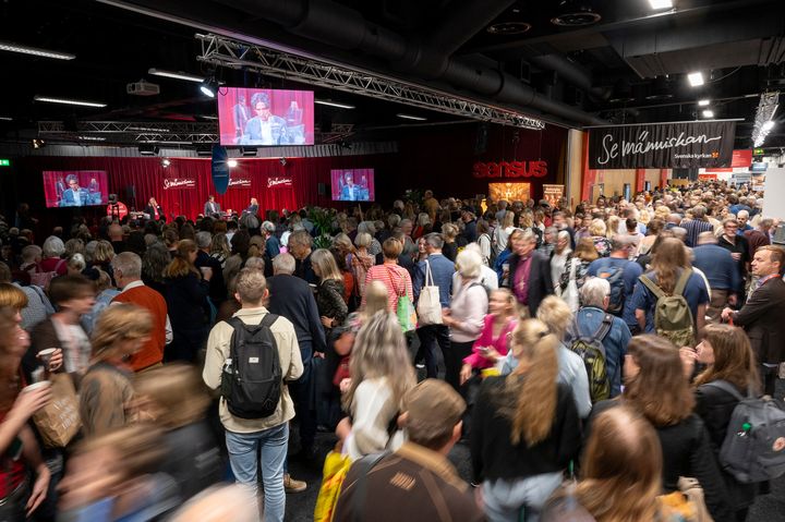 The Church of Sweden’s Se människan stage at the Gothenburg Book Fair is well attended.