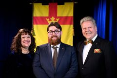 The newly elected presidium, Karin Perers 2nd vice chairman, Erik Vikström, chairman, Bengt Kjellgren, 1st vice chairman.