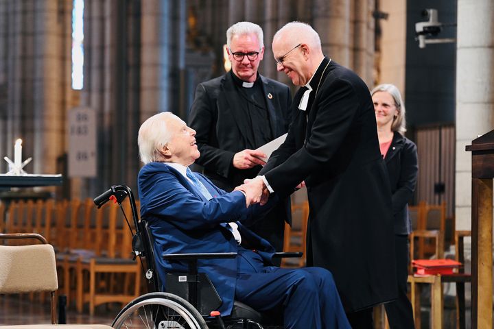Entreprenören och filantropen, Anders Wall, mottog Stefansmedaljen i Uppsala domkyrka.