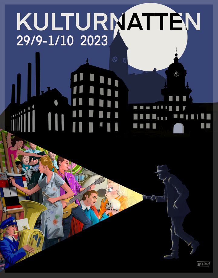 Bild: Affischen för Kulturnatten 2023 Foto: Norrköpings kommun