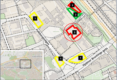 Dirigenten 2 Karta 1: Kartan visar kvarvarande byggrätter att tilldela inom detaljplanen markerade med: 1. Gul färg för tomter som tillåter flerfamiljshus 2. Grön färg för tomter som tillåter villabebyggelse 3. Röd färg för tomter som tillåter radhusbebyggelse.