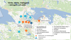 Större områden och objekt som redan är i pågående planering eller genomförande och skapar förutsättningar för de närmaste tio åren.