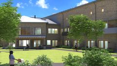 Visionsbild av det särskilda boendet som ska byggas på Linköpingsvägen 7.