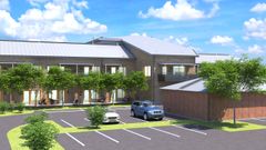 Visionsbild av det särskilda boendet som ska byggas på Linköpingsvägen 7.