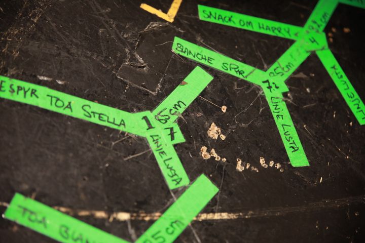 Scenmarkeringar på Dramatens gamla scengolv