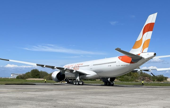 Sunclass Airlines nya Airbus 330-900neo har nu anlänt till hemmabasen på Kastrup, Köpenhamn.