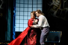 Tosca, Kungliga Operan 2023. Christina Nilsson och Joachim Bäckström. Foto: Kungliga Operan / Sören Vilks.