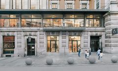 Visualisering av ny entré till ny scen, dag - Ahrbom & Partner och Lundgaard & Tranberg Arkitekter
