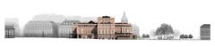 Operabyggnadens fasad med den nya påbyggnaden, sedd från Stockholms slott - Ahrbom & Partner och Lundgaard & Tranberg Arkitekter