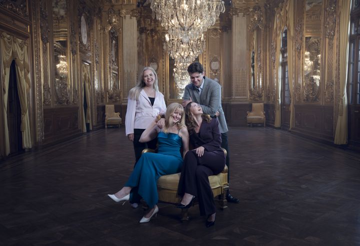 Wallstudions deltagare 2026 - 2028: Wilma Kvamme, Karl Söderström, Minna Tägil och Jane Burnell. Foto: Kungliga Operan/Markus Gårder.