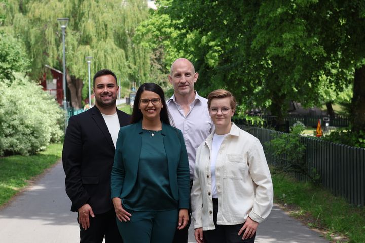 Från vänster: Omer Khan, Sara Kukka-Salam, Martin Marmgren och Indra Karreskog Rehbinder