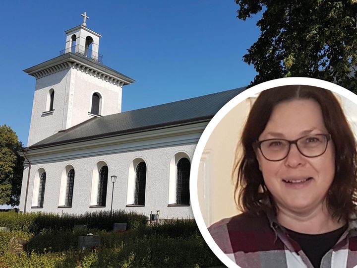 Västra Husby kyrka och Helen Lilja, fastighetsansvarig i Östra Ryds församling