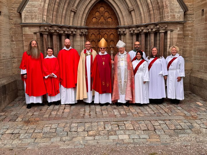 David Ullström, Anna Lagerman, Erik Jonsson, domprost Mattias Bähr, biskop Marika, biskop emerit Jonas Jonsson, Javier Zavala, Vivian Gabro, Kristina Wallentin och Anneli Fång.