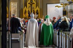 Procession in i Luleå domkyrka.