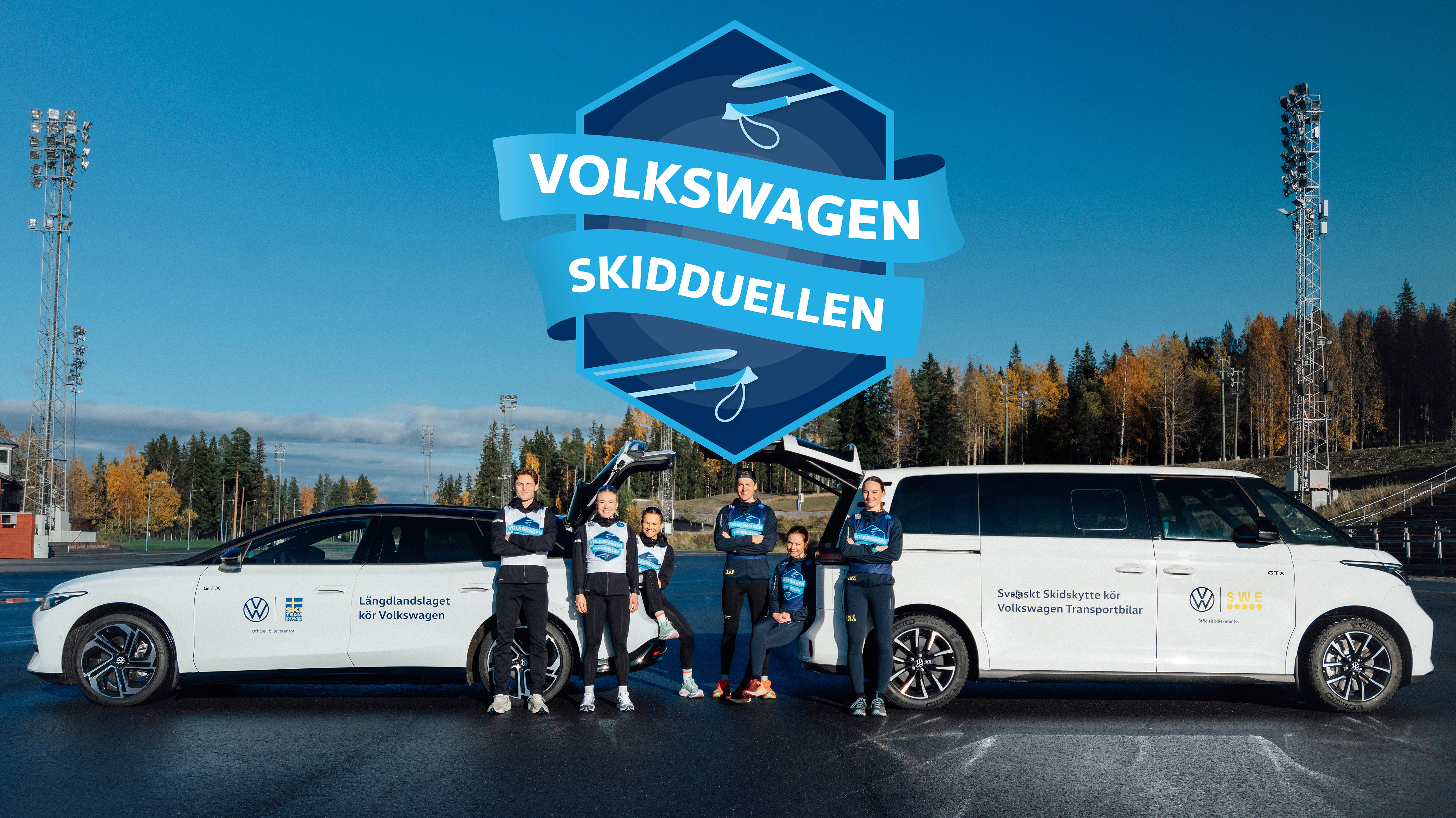 Volkswagen samlar skidskytte- och längdlandslagen i unik tävling – se Skidduellen