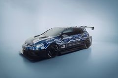Utställningsbilen Golf R 24H ger en första inblick i Volkswagens tävlingsbil för 24-timmarsloppet på Nürburgring 2027.