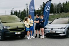 Längd mot skidskytte i Volkswagen Samboduellen.