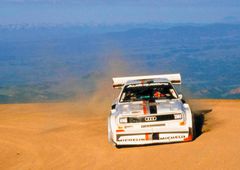 1987 satte Walter Röhrl rekordtid och vann legendariska Pikes Peak Hill Climb i en Audi Sport quattro S1 (E2)