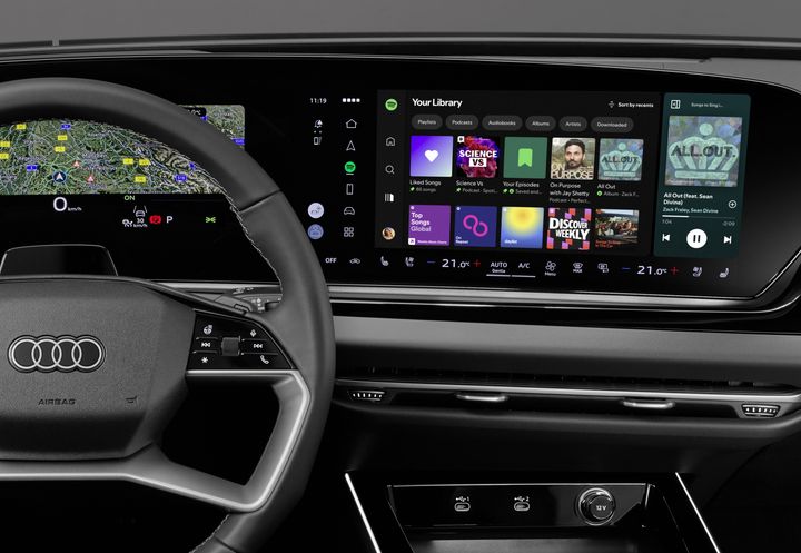 Audi blir första biltillverkaren att lansera Spotifys fullständiga app direkt i bilen