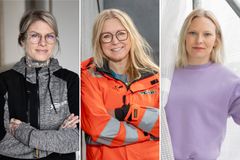 Finalisterna i Årets byggkvinna 2024: Från v. Therese Lindström, Susanne Hallberg och Alice Olsson.