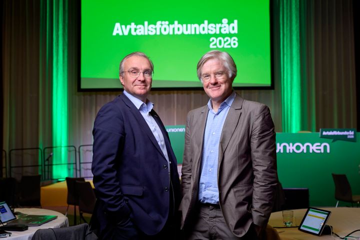 Peter Hellberg, förbundsordförande Unionen, Martin Wästfelt, förhandlingschef