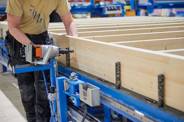 Modultillverkning vid industriellt byggande, fotograf Maria Fäldt.