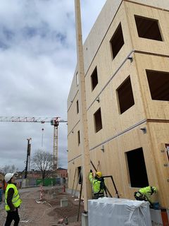 Byggnation av Kvarngärdesskolan i Uppsala.