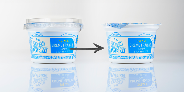 Slopade crème fraichelock sparar 5,5 ton plast per år.