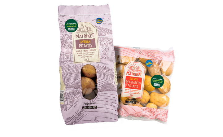 Vardagshjältarna Matriket potatis 3 kg (mjölig) och Matriket delikatesspotatis 1 kg.