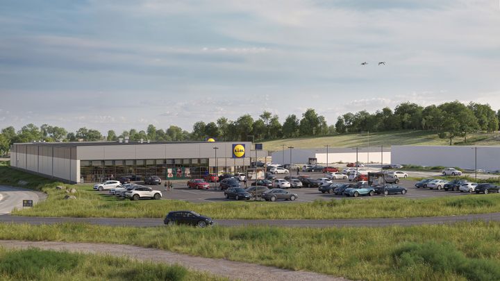 Rendering av den nya Lidl-butiken i Torsby.
