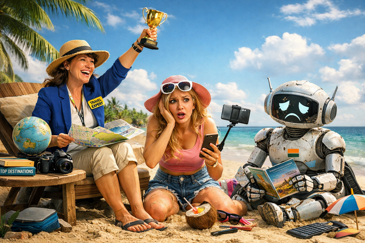 Denna bilden är AI-genererad, men resetipsen överlåter vi till människor.