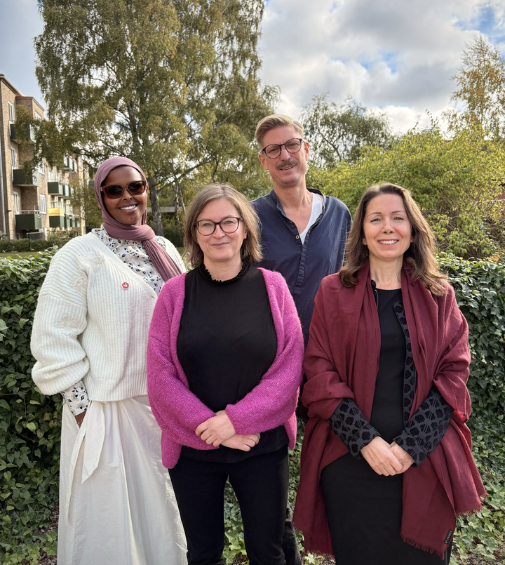 Halimo Nuur, Nina Jakku, Tobias Petersson och gruppledare Sadiye Altundal.