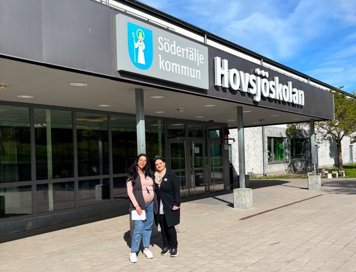 Personal från vårdcentralen Meliva Tveta på plats på Hovsjöskolan