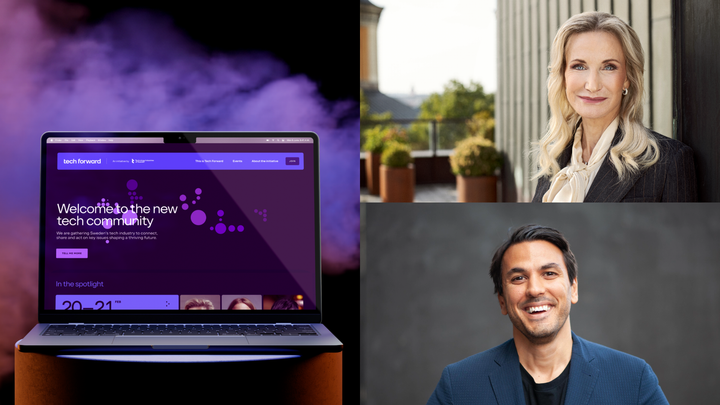 Teknikföretagens vd, Pia Sandvik och Omid Ekhlasi, vd för Techarenan.