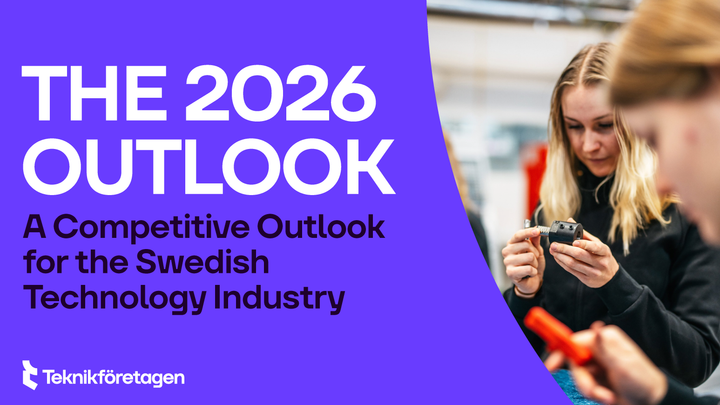 Framsidan på Teknikföretagens rapport The 2026 Outlook