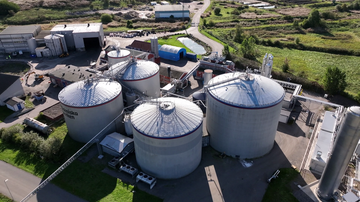 Biogasanläggning ovanifrån