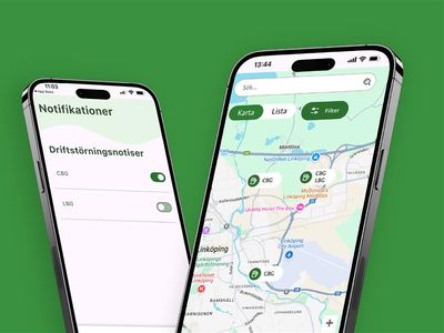 Hitta tillgängliga tankstationer med Svensk Biogas app.