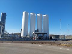 Lagringstankarna vid Tekniska verkens biogasanläggning