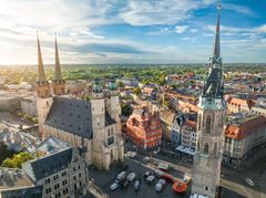 Fem torn att besöka i staden Halle, Sachsen-Anhalt