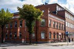 Bild på den gamla gummifabriken i Trelleborg där Försäkringskassans kontor finns.