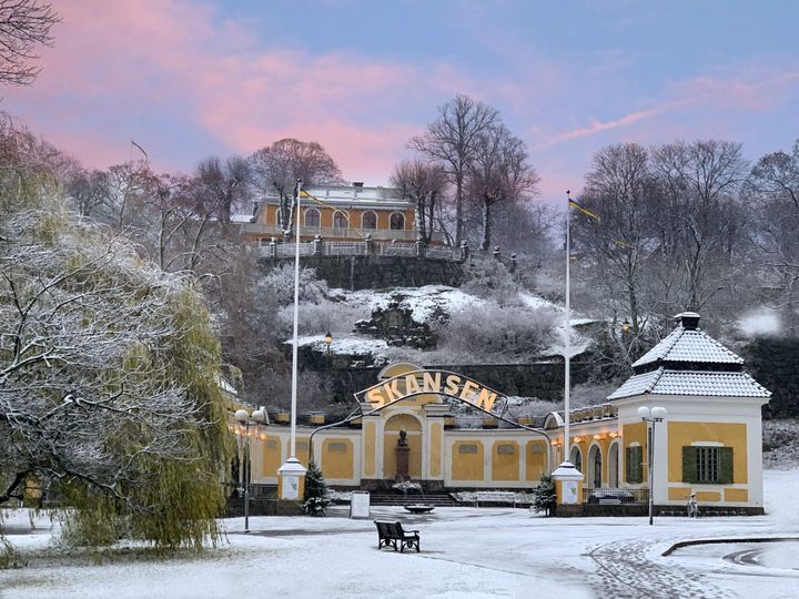 Hazeliusporten på Skansen på vintern