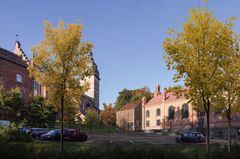 Förslag på tillbyggnad på norra sidan vid Djäknegården.