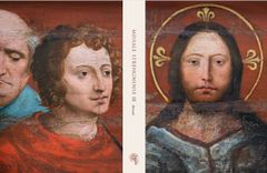 Medeltida målningar som framsida och baksida av en bok