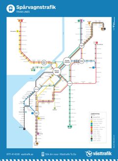 Linjenätskarta spårvagnstrafik