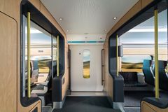 Interiör i Västtrafiks nya tåg X80