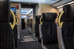 Västtrafiks nya tåg X80, interiörbild