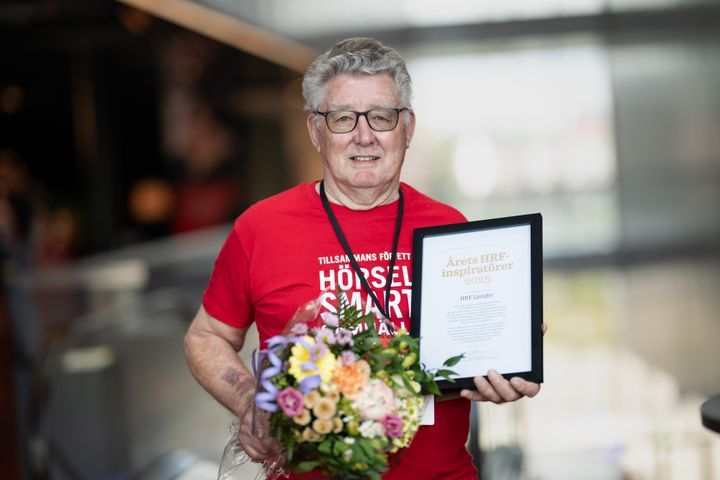 HRF Ljungby är Årets HRF-inspiratörer! Lars Jönsson tog emot priset i samband med Hörselskadades Riksförbunds kongress i Uppsala.